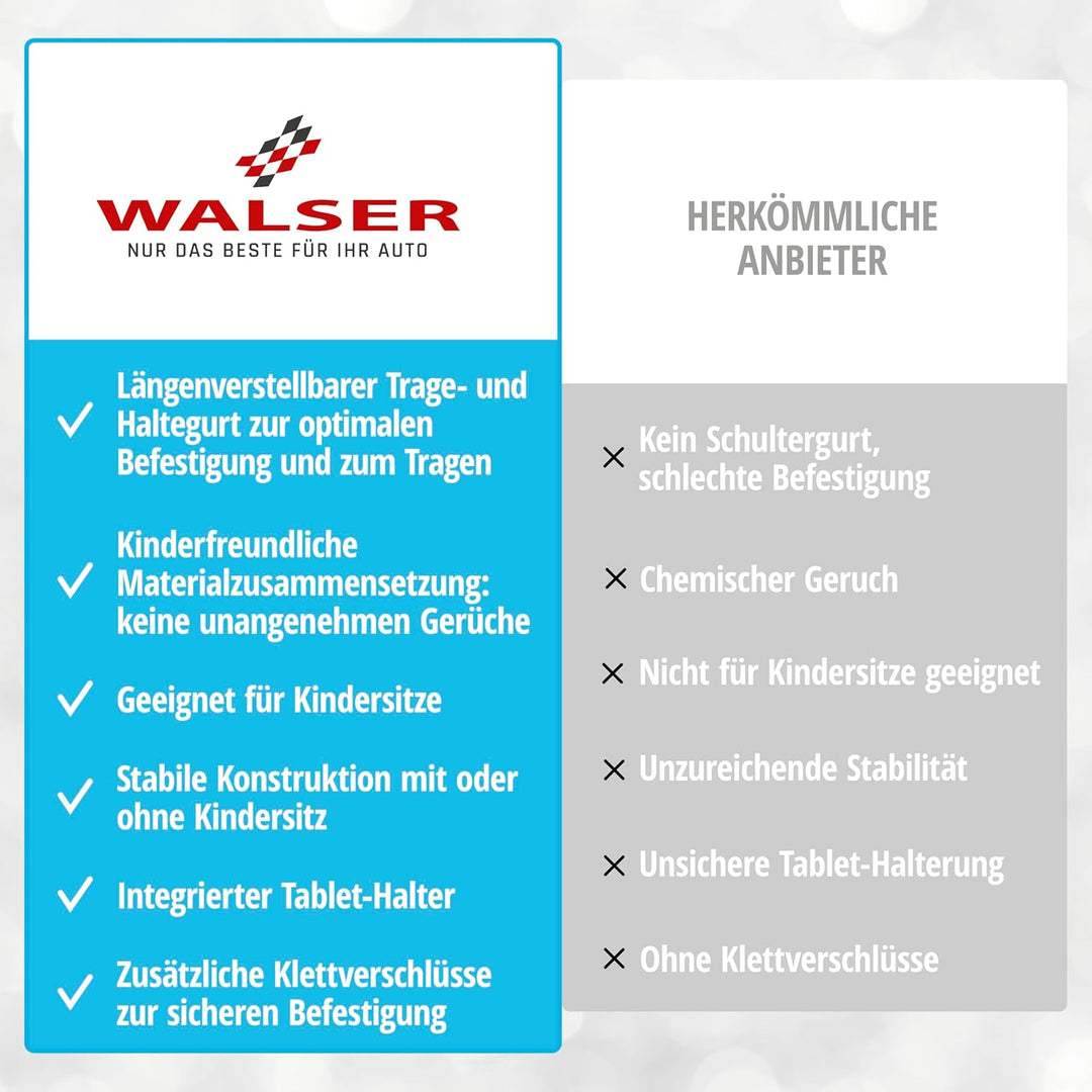 WALSER Reisetisch Auto Kinder, Autotisch für Kind, Knietablett Kinder Auto, Auto Tisch Kinder, Auto