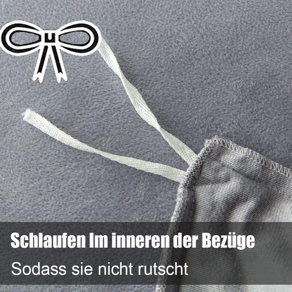 Soifox Winter Flanell Bettwäsche 180x200 - Grau Flauschige und Warme Cashmere Touch Bettbezug + Kiss