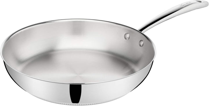 Lagostina Accademia Lagofusion Pfanne aus Edelstahl 18/10 mit Langem Griff, 24 cm Ø, Pfanne für Indu