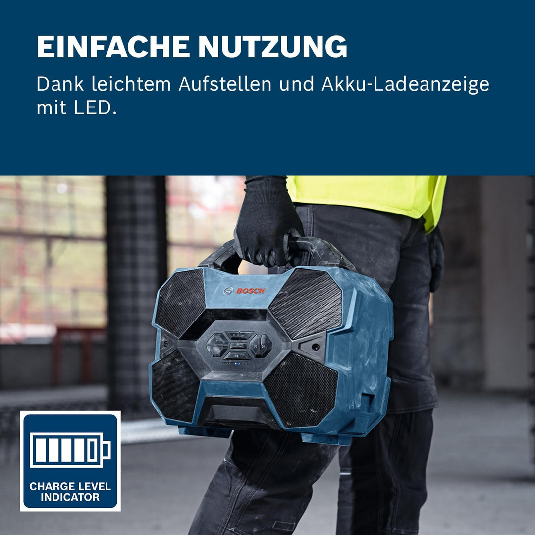 Bosch Professional 18V/12V System Akku-Bluetooth-Lautsprecher GPB 18V-6 C (Bluetooth, USB, Multi-Spe