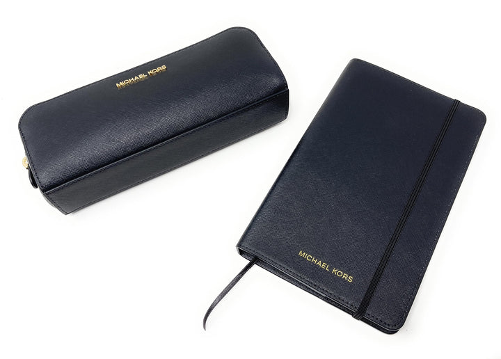 Michael Kors Stifte Tasche und Notizbuch Notizblock Kosmetiktasche Notiz Set (Schwarz), Schwarz