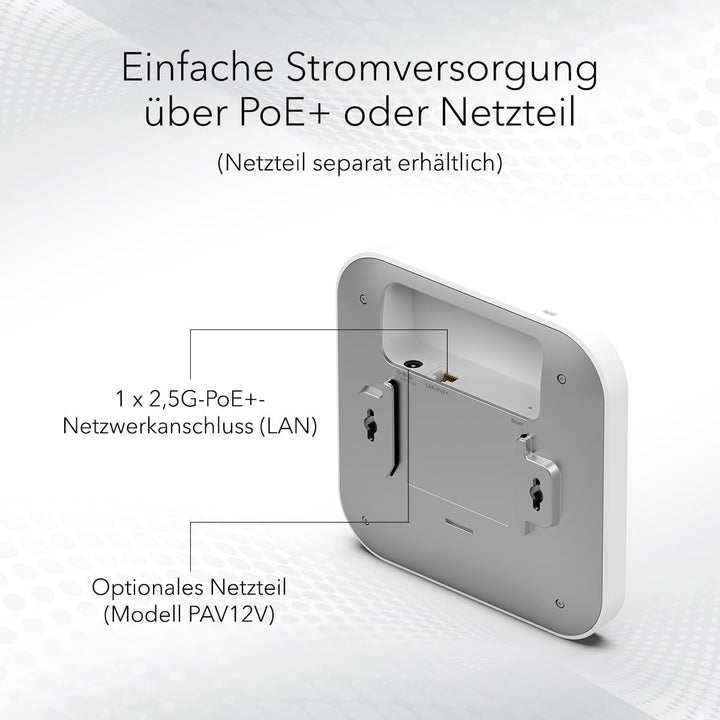 NETGEAR WAX610 WLAN Access Point PoE WiFi 6 (AX1800 Speed Dual-Band Mesh, WPA3, 802.11ax, 2.5G LAN,