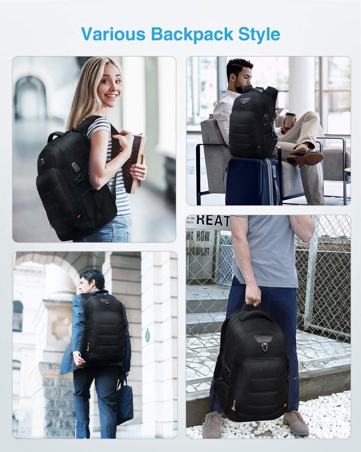 HOMIEE Laptop Rucksack Herren 17 Zoll, Laptoprucksack Laptop Backpack Men Business Gross Rucksack Ar