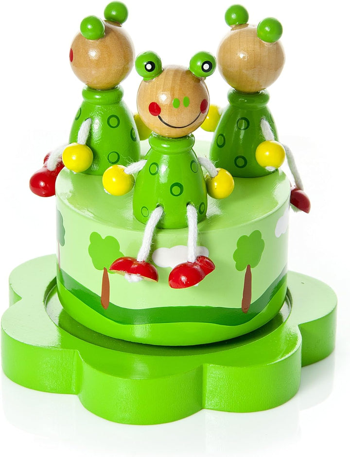 Mousehouse Gifts Baby oder Kinder Spieluhr Spieldose Holz mit Musik Grüne Frosch für Jungen und Mädc