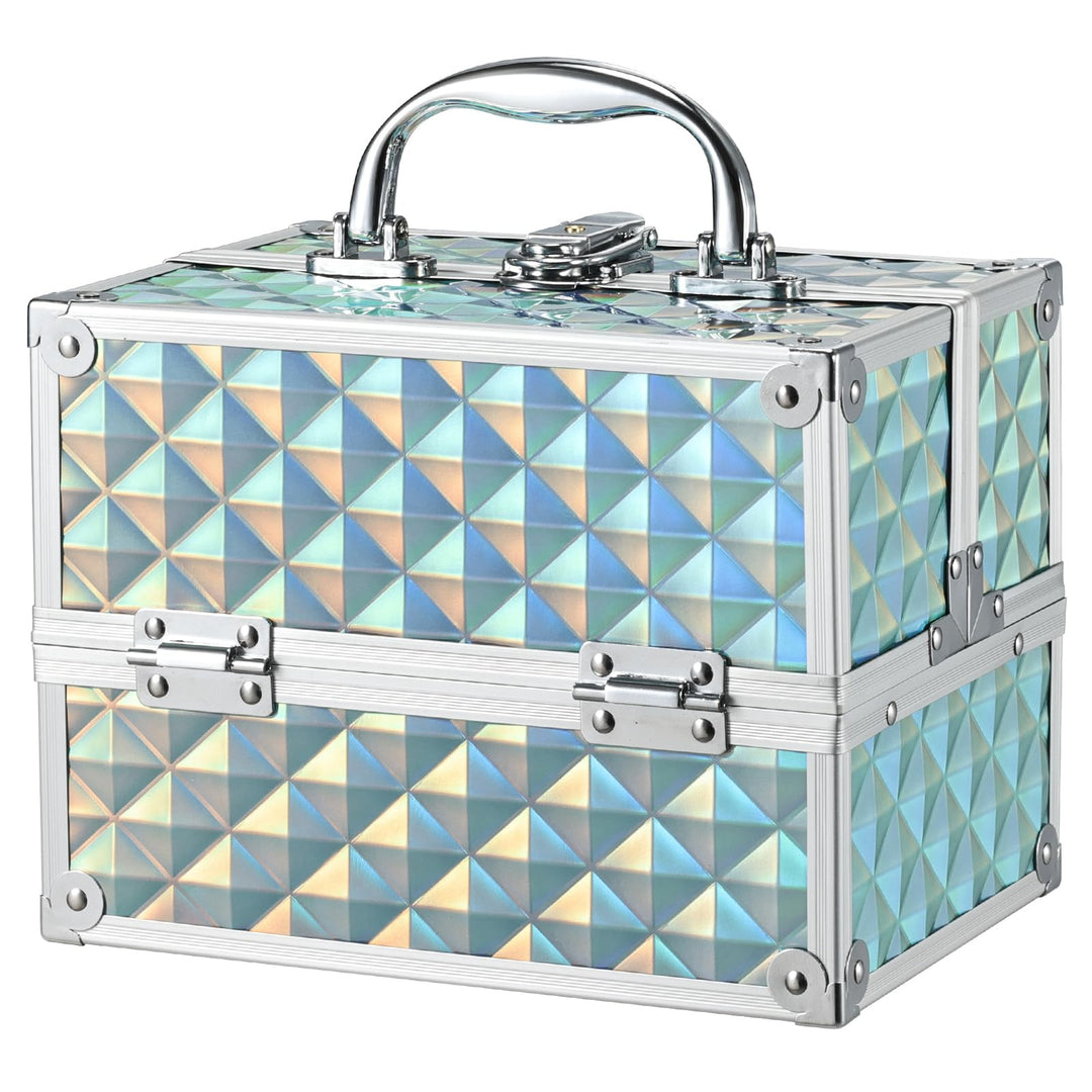 Kosmetikkoffer Klein Schminkkoffer Leer Make up Koffer Beauty Case mit Schloss Make up Organizer Kof