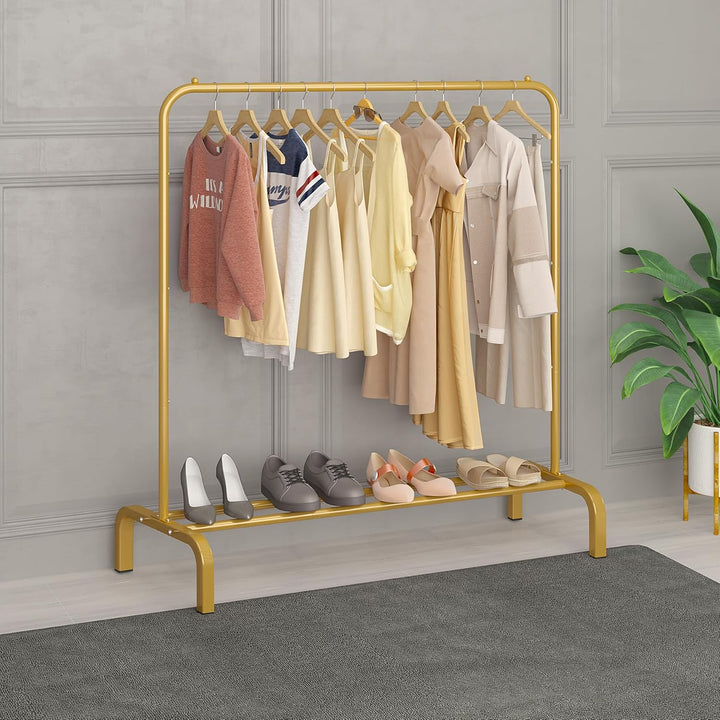 JIUYOTREE Kleiderständer 110 cm Metall Kleiderstange Kleiderstange Garderobe mit Untergestell für Mä