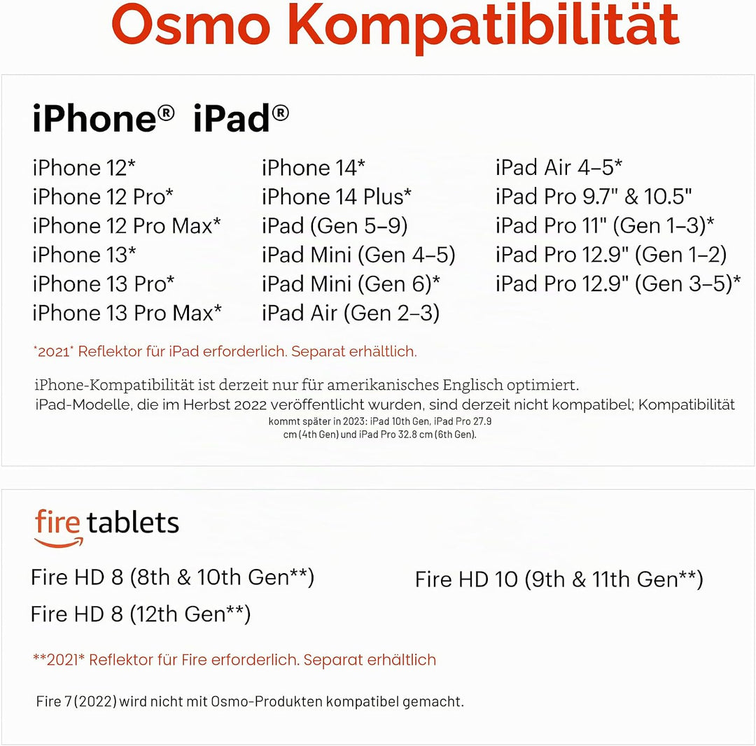 Osmo Geniale Wörter – Alter 6–10 Jahre – Interaktive Buchstabenerkennung, Telefonie, Sichtwörter & R