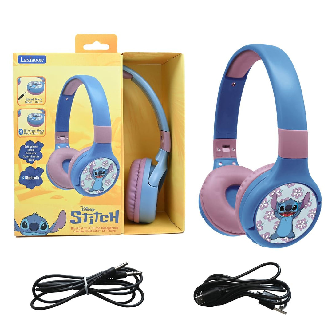 Lexibook - Disney Stitch - 2-in-1 Bluetooth- und kabelgebundene Kopfhörer mit Mikrofon und Steuerung