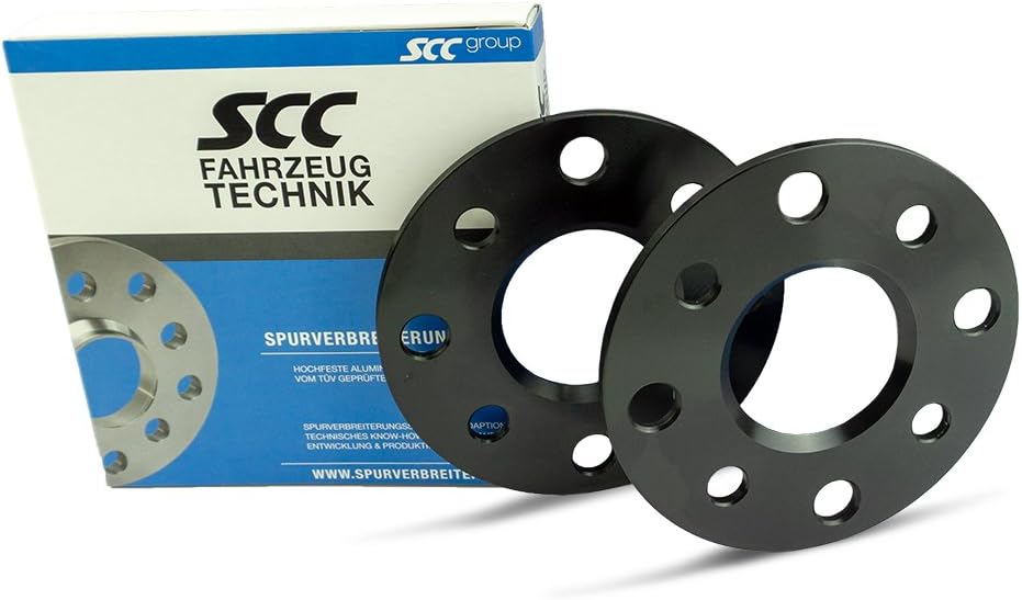 SCC Spurverbreiterung 10206W - schwarz eloxiert - LK: 120/5 NLB: 72,6 - 5mm - 2 Stück 5mm schwarz, 5