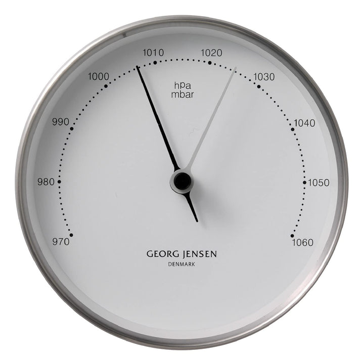 Georg Jensen Barometer Henning KOPPEL 10cm Stahl-weiss