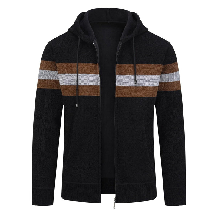 YOUTHUP Herren Strickjacke mit Kapuze Fleece Gefüttert Winter Cardigan Strick Fleecejacke Reissversc
