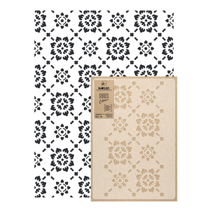 NAKLEO Wiederverwendbare Kunststoff-Schablonen - 59x95cm - Ornament Elegant Fliese - Grosse Wiederho