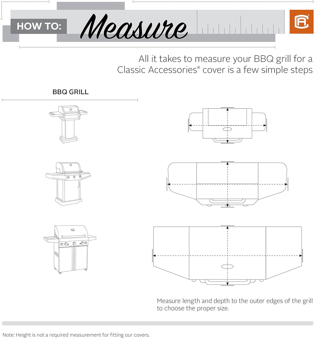 Classic Accessories Grillabdeckung, wetterfeste Schutzplane mit elastischen Schlaufen und Belüftungs