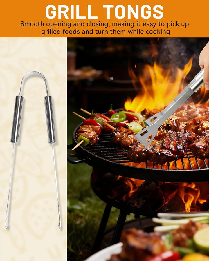 5PCS Edelstahl Grillset für Geschenk - BBQ Grillbesteck Set Edelstahl Grillzubehör-Set Grillset Für