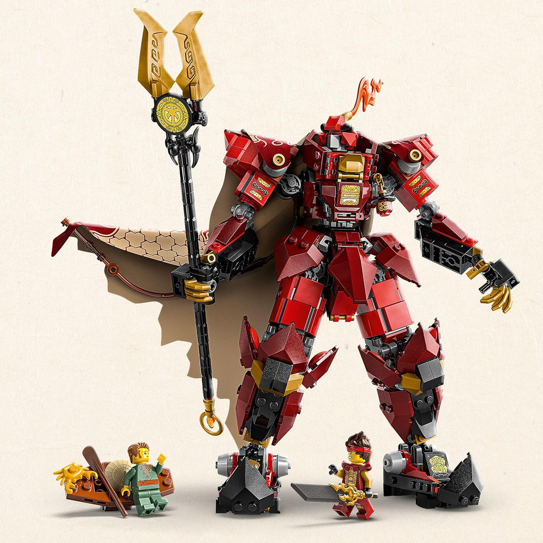 LEGO NINJAGO Der Feuerritter-Mech - Monstrosity Set mit beweglicher Figur, 2 Minifiguren und einem S
