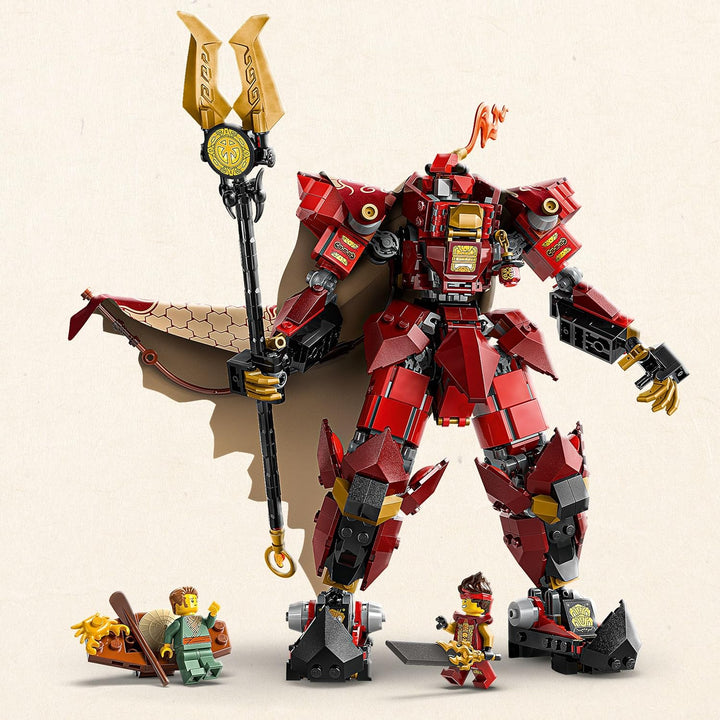 LEGO NINJAGO Der Feuerritter-Mech - Monstrosity Set mit beweglicher Figur, 2 Minifiguren und einem S