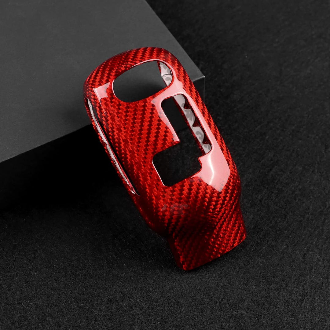 KUNGKIC Kohlefaser Auto-Schaltknauf-Abdeckung Schalthebelknauf Aufkleber Compatible with Mini Cooper