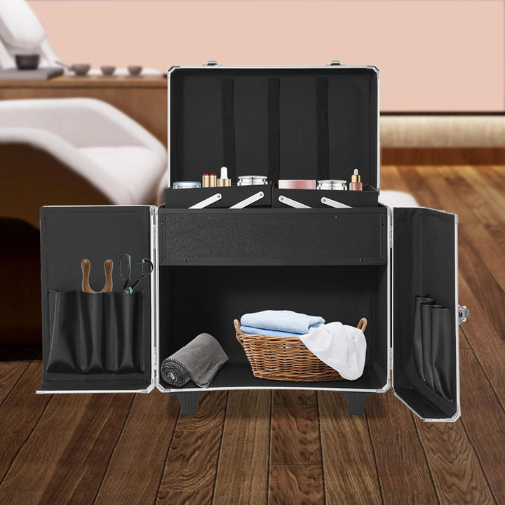 46 x 29 x 42 cm Fusspflegekoffer tragbarer Werkzeugkoffer mobiler Fusspflegekoffer mit Rollen und Sc