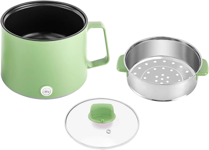 Tragbare Antihaft Topf, 1.7L Elektrischer Multikocher mit doppelter Leistungssteuerung für Kochen vo