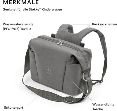 Stokke Xplory X Wickeltasche – Trageoption als Schultertasche oder Rucksack – Inklusive faltbarer Wi