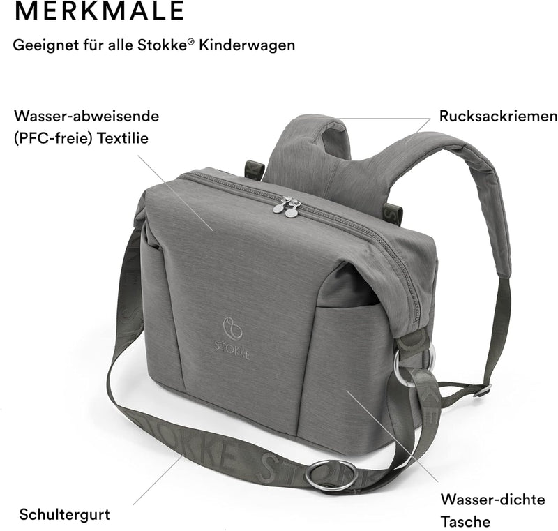 Stokke Xplory X Wickeltasche – Trageoption als Schultertasche oder Rucksack – Inklusive faltbarer Wi