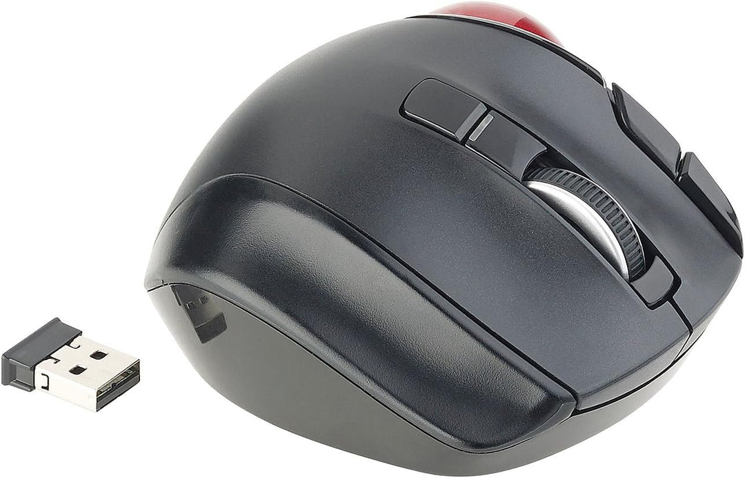 Mod-it Trackball Maus: Kabelloser Funk-Laser-Trackball mit 5 Tasten und Scrollrad, 1.200 DPI (PC Mau