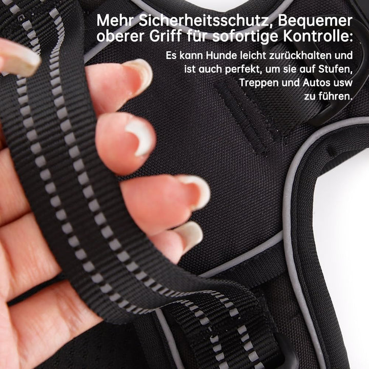 Hundegeschirr Anti Zug Geschirr Hund No Pull Verstellbar Atmungsaktiv Reflexstreifen Brustgeschirr H