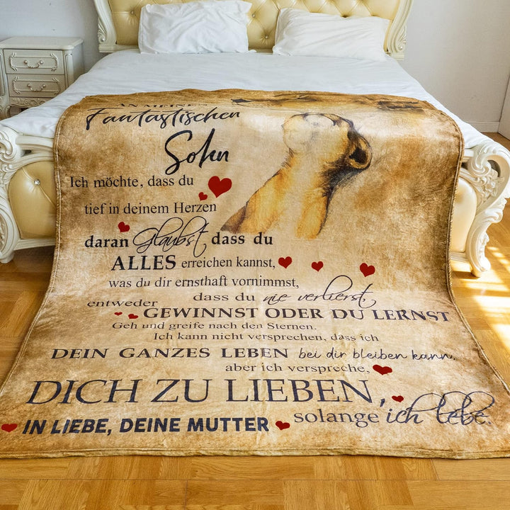 KEMEILA Personalisierte Weiche Decke Für Meine Sohn - Superweiche Flanelldecke Reisedecke Geschenk F
