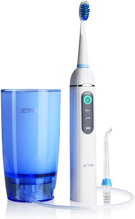 JETPIK 200 (Elite) 3 in 1 System: Elektrische Zahnseide mit Impuls - Munddusche und Schallzahnbürste