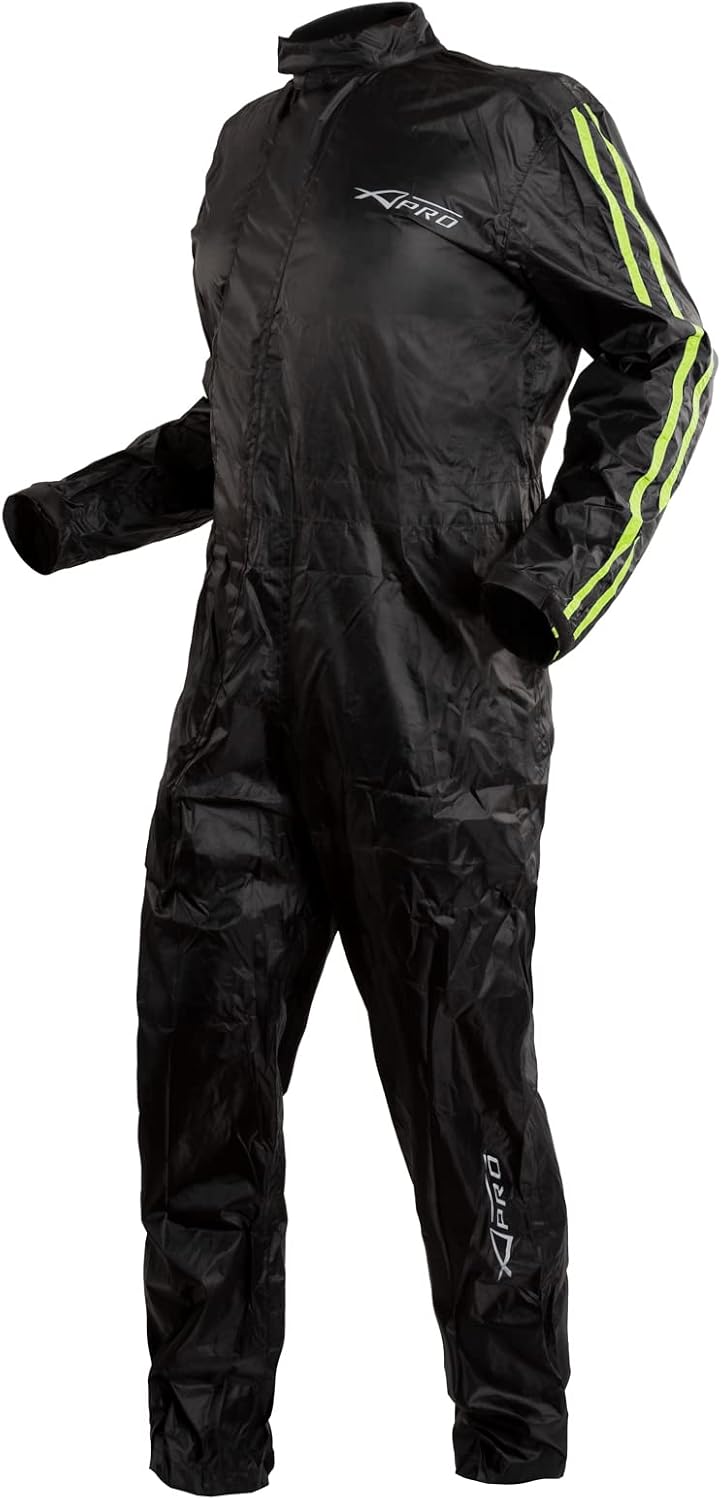 A-Pro Regenjacke Regenkombi Wasserdicht Regenanzug Motorrad Regenhose Fluo XL, Fluo