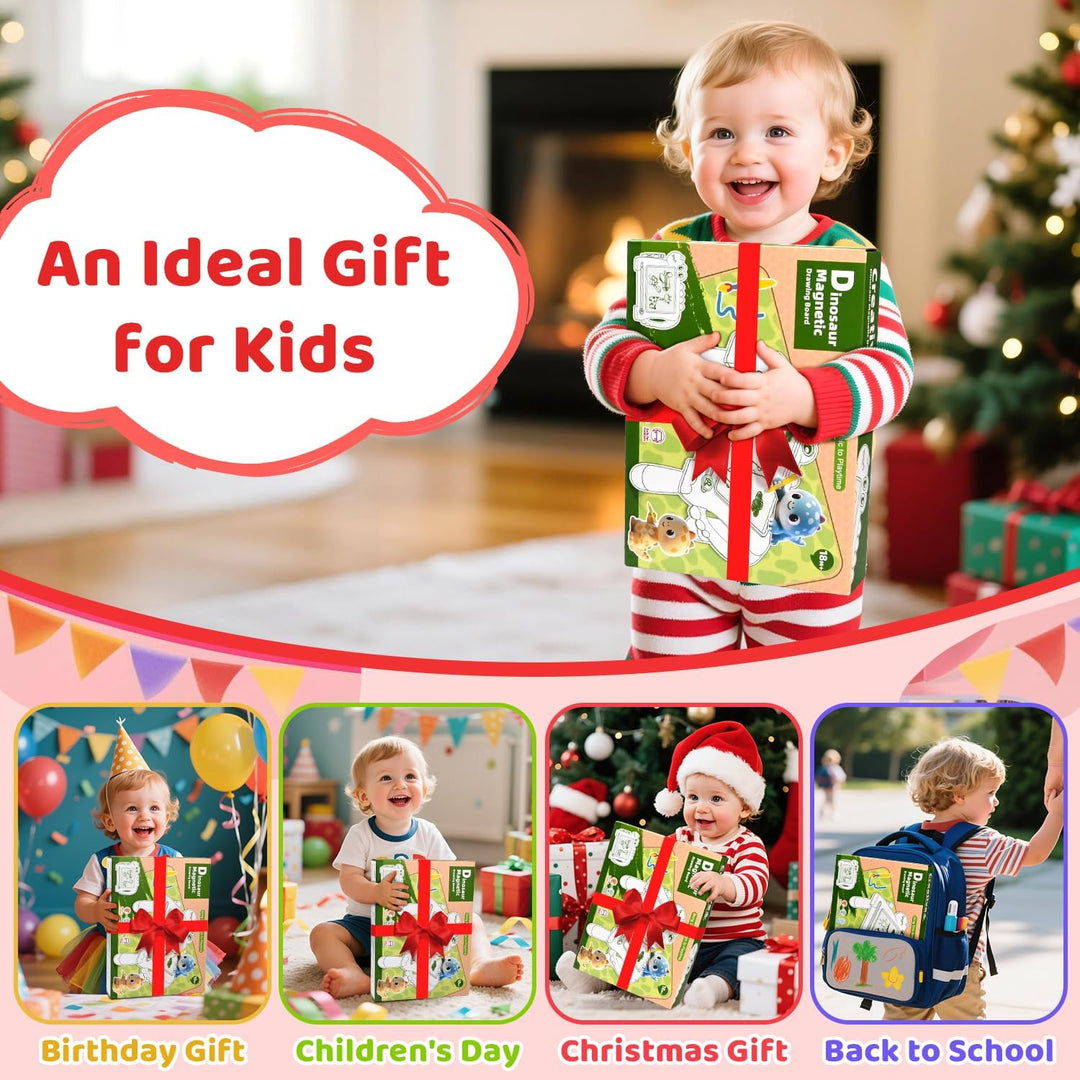 Dinosaurier Maltafel Zaubertafel Tisch, Magnetisches Spielzeug ab 1 2 3 Jahre für Kinder, Magnettafe