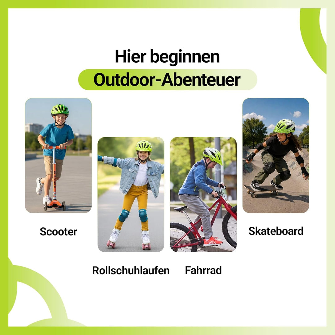 KED Street Jr. Pro Kinder Fahrrad Helm matt grün/weiss 2023 S (49-55cm), S (49-55cm)