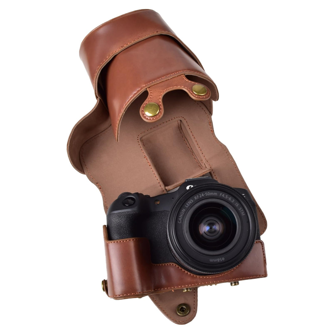 Rieibi EOS R8 Hülle, Vintage PU Leder Kameratasche für Canon EOSR8 Digitalkamera Schutzhülle Grip Ca