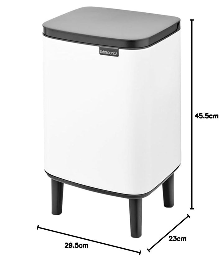 Brabantia - Mülleimer Bo Hi 12L mit Soft-Close-Deckel, herausnehmbarem Inneneimer und Transportgriff