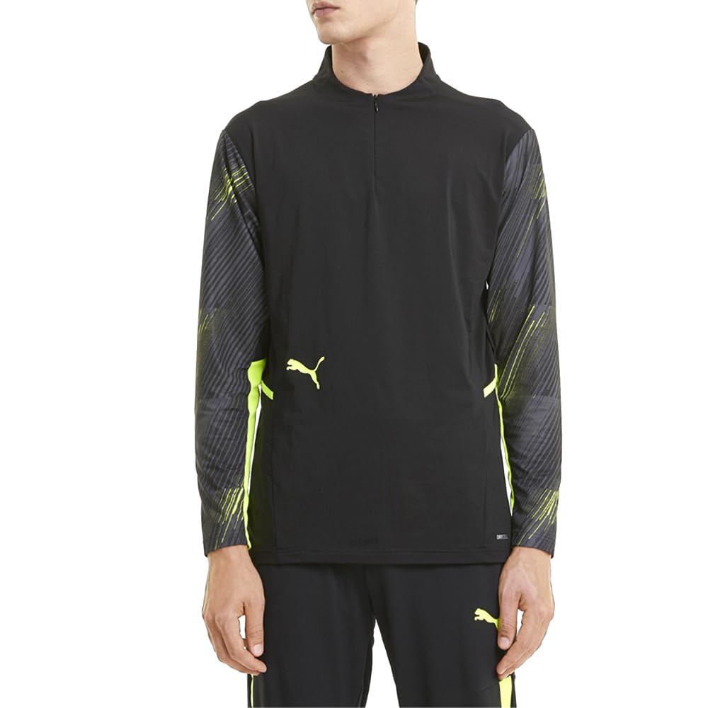 Puma - individualCUP Training 1/4 Zip Top, Puma Black-Yellow Alert, EG Adult X-Large (AXL)