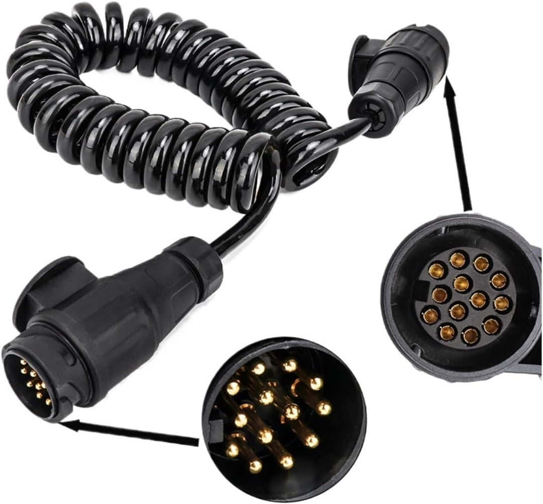 Spiralkabel 13 polig Anhängerkabel 12V Verlängerungskabel 3M Anhängerstecker 13 polig auf 13 polig A