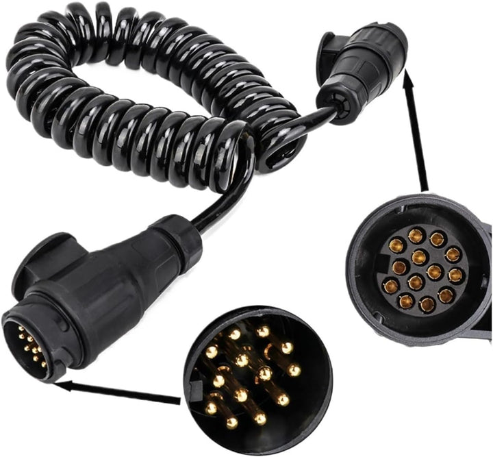 Spiralkabel 13 polig Anhängerkabel 12V Verlängerungskabel 3M Anhängerstecker 13 polig auf 13 polig A