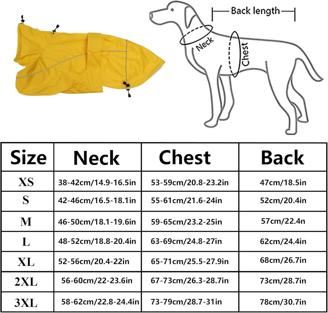 MOREZI Windhund-Regenmantel, regenfest/wasserdicht, hoher Bund mit verstellbarem Kordelzug und Hüftg