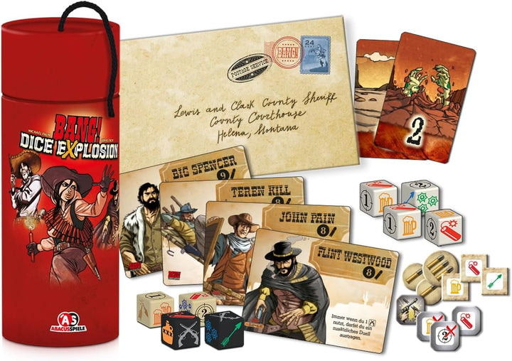 ABACUSSPIELE 36241 - BANG! Dice Explosion, Western Kartenspiel