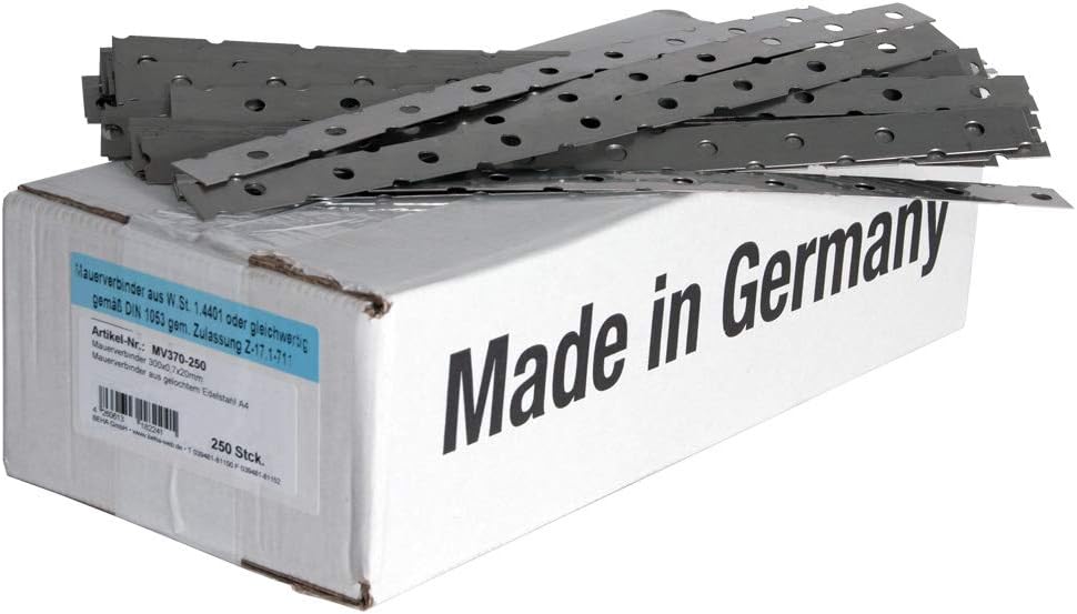 250 Mauerverbinder, Flachanker, Anschlussanker, Wandanker 300mm, Edelstahl V4A