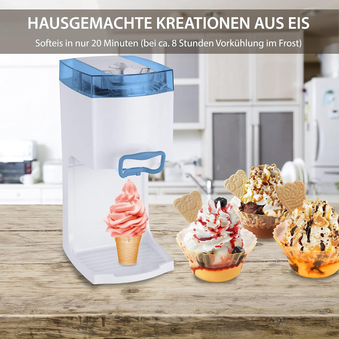 Syntrox Germany Softeismaschine für Zuhause | 4in1 Eismaschine für Softeis, Frozen Joghurt & Sorbet