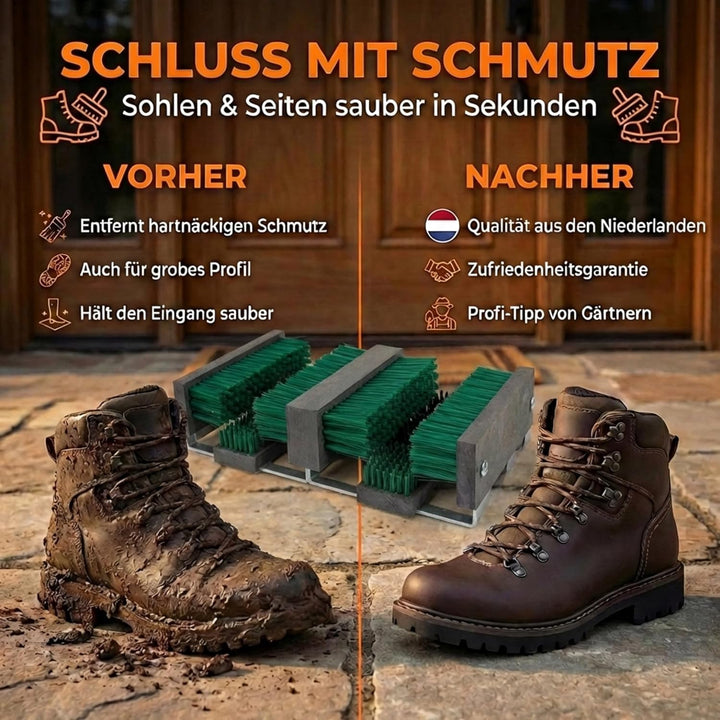 Borstelshop Schuhabstreifer mit Halterung - Fussabtreter Aussenbereich - Fussabtreter Aussen - Schuh