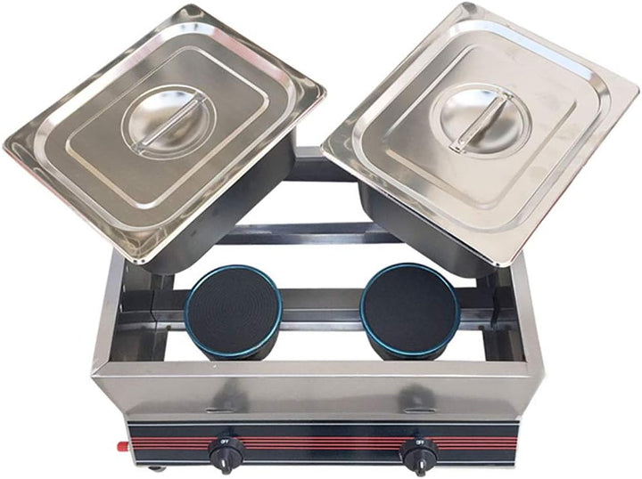Deep Fryer Gas Fritteuse 22L Doppel-Zylinder-grosse Kapazitäts-Friteuse Edelstahl Material Infrarot-