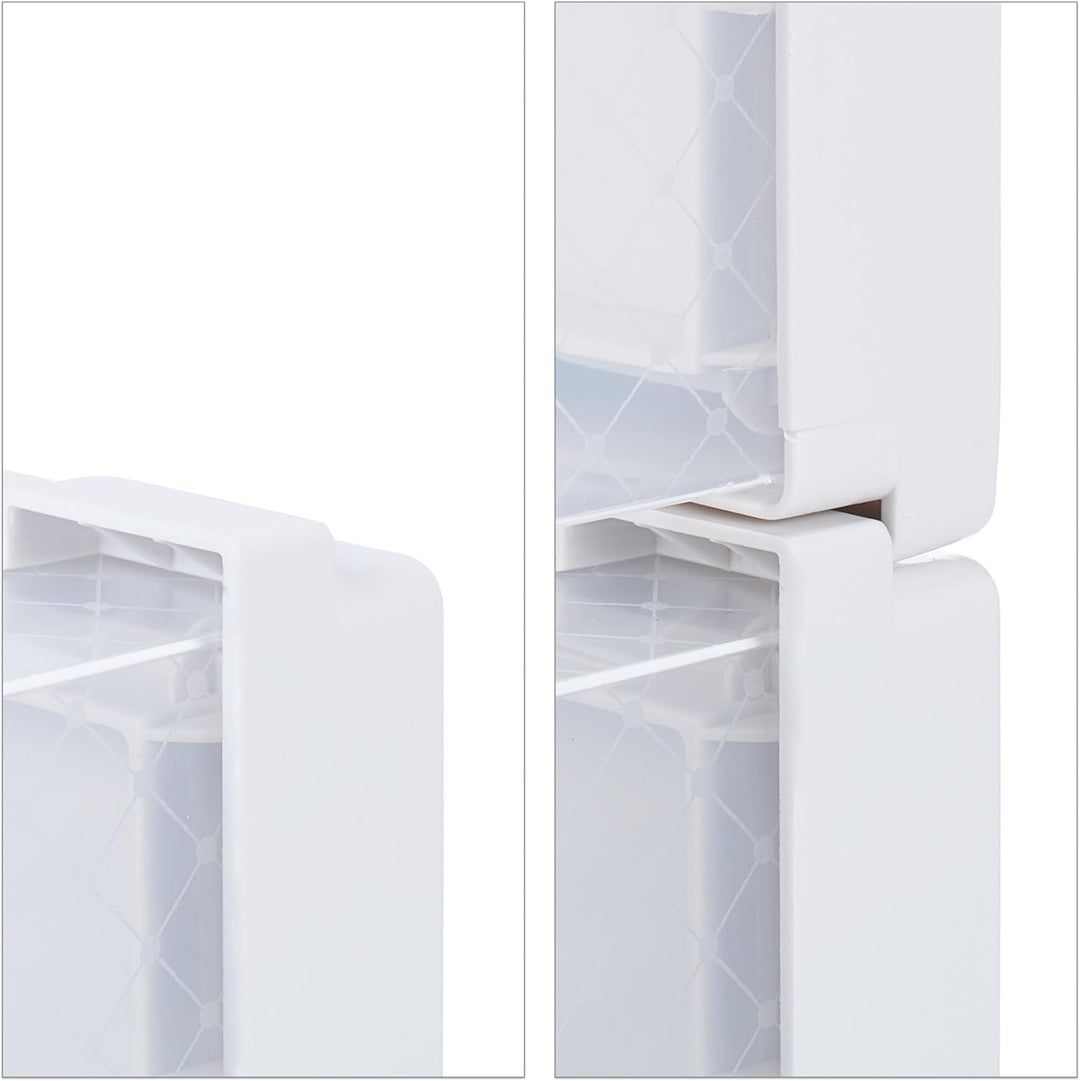 Relaxdays Schuhboxen 6er Set, für High Heels, Schuhorganizer stapelbar, bis Grösse 42, Lüftungsschli