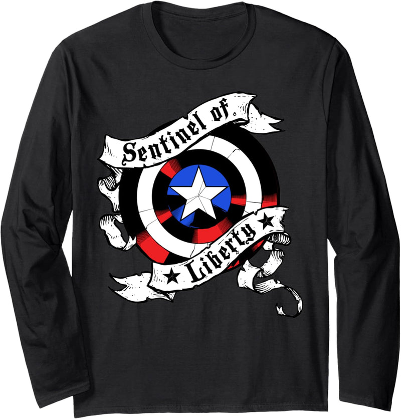 Marvel Captain America Sentinel Of America Shield Langarmshirt