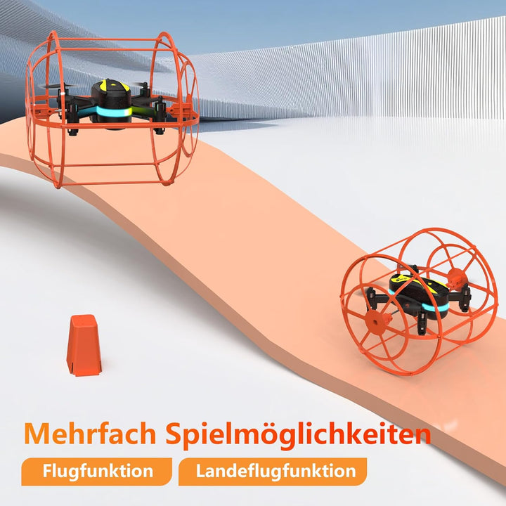M17 Mini RC Quadrocopter Drohne mit Schutzschild Land Air Dual Modus Ein Knopf Start Landung 3D Flip