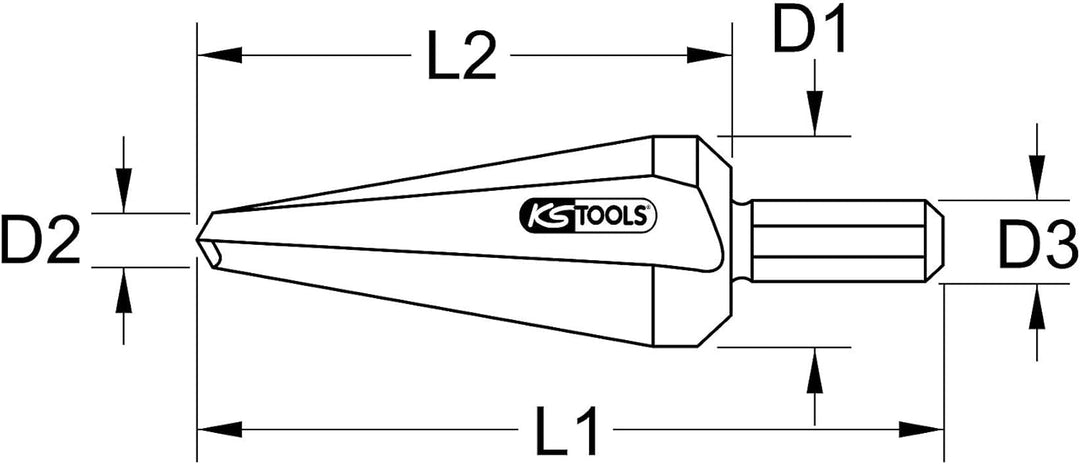 KS Tools 336.0001 HSS Blechschälbohrer, Ø 3-14mm ø 3-14 mm, ø 3-14 mm