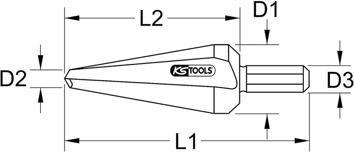 KS Tools 336.0001 HSS Blechschälbohrer, Ø 3-14mm ø 3-14 mm, ø 3-14 mm
