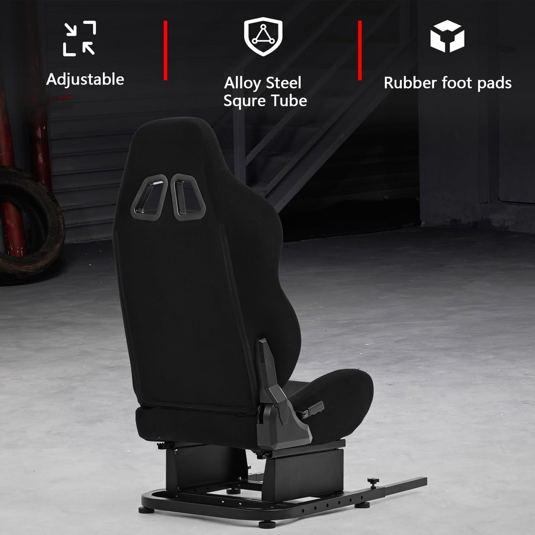 Dardoo Rear Seat Frame Racing Wheel Stand Accessories with Black Seat Sturdy Fit for Steering Wheel