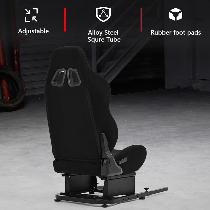Dardoo Rear Seat Frame Racing Wheel Stand Accessories with Black Seat Sturdy Fit for Steering Wheel